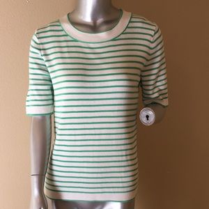 TALBOTS | COTTON BLEND SWEATER SHELL - TIPPED WITH STRIPES